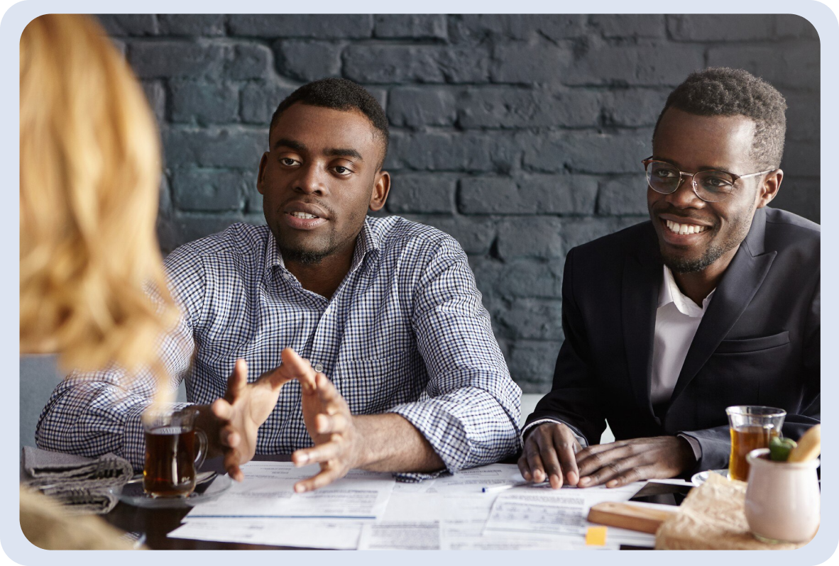 LCR team discussing business